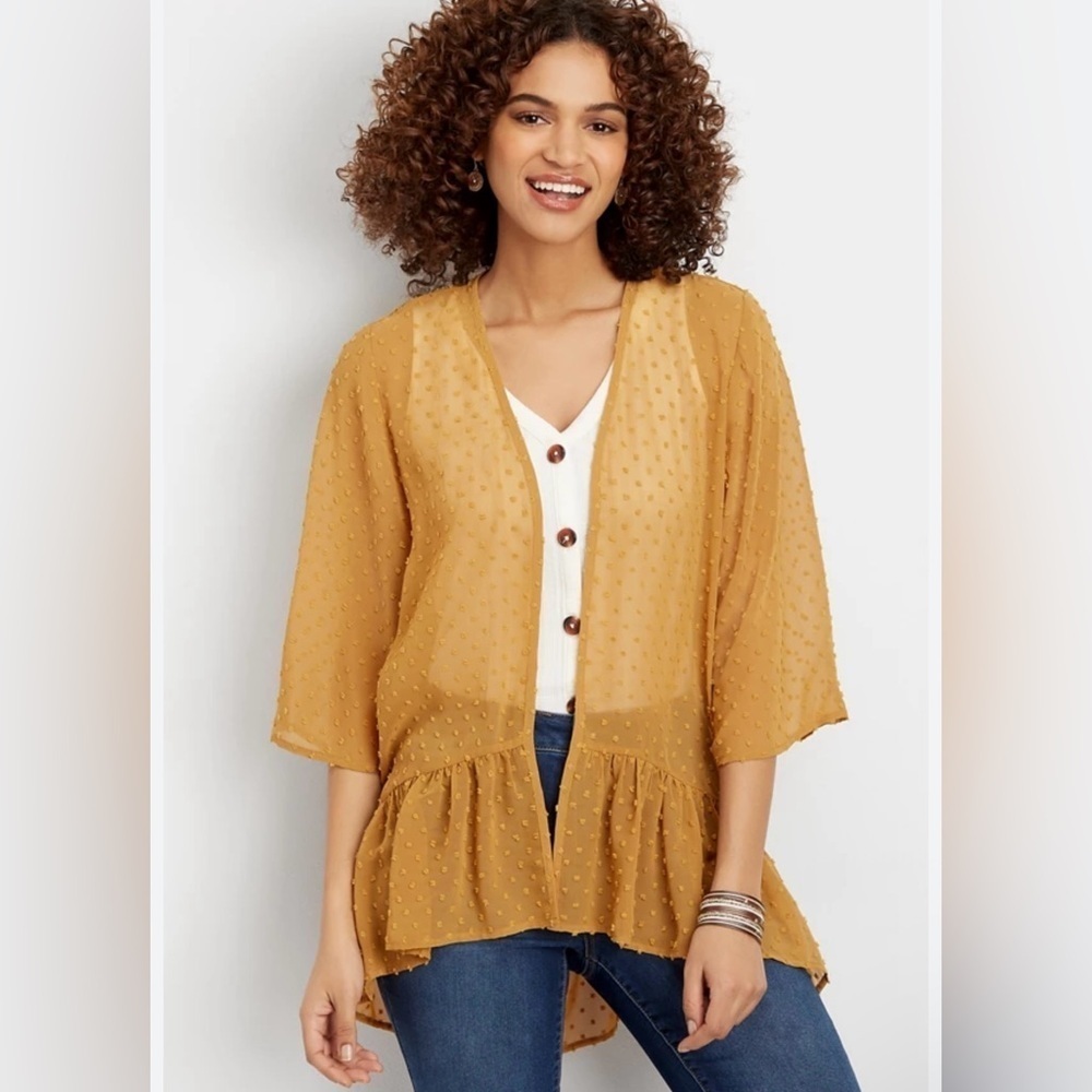Maurices Clip Dot Kimono Size Small
